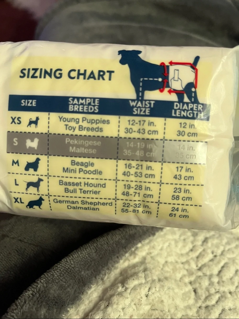 Inspire Disposable Dog Diapers in White and Gold - Pack of 32